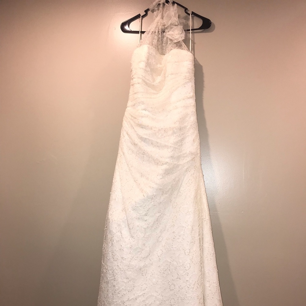 Augusta Jones size 12 beaded lace wedding dress
